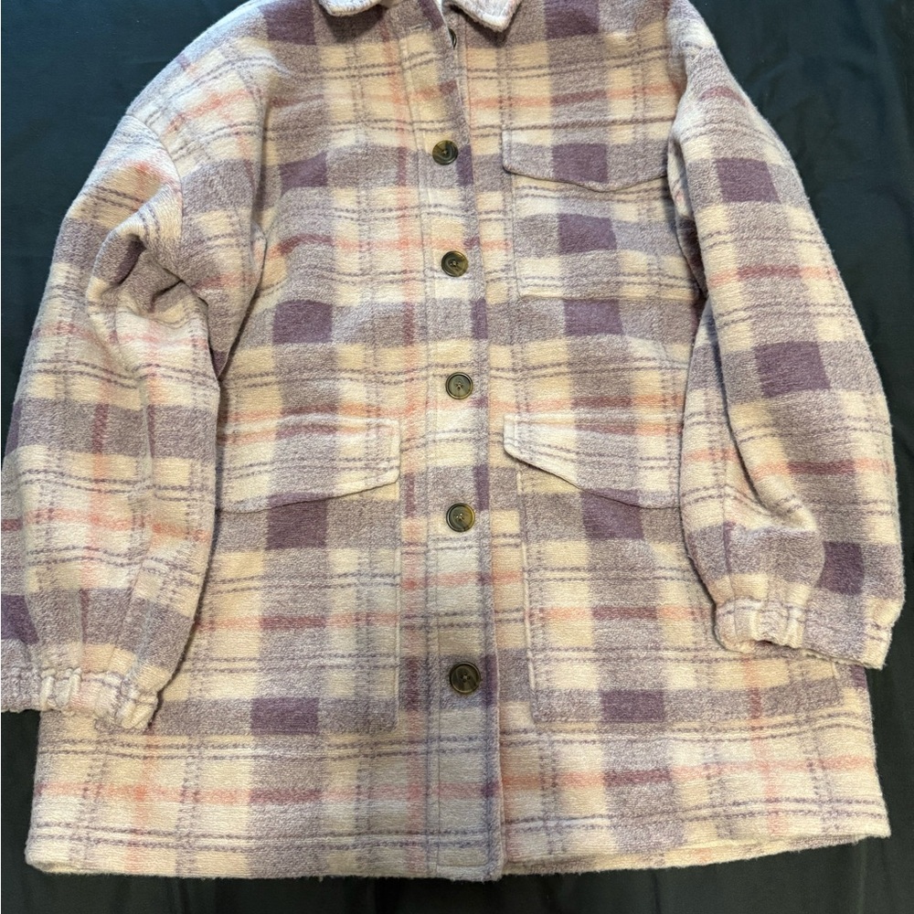 Universal Thread Plaid Utility Jacket In Purple A… - image 1